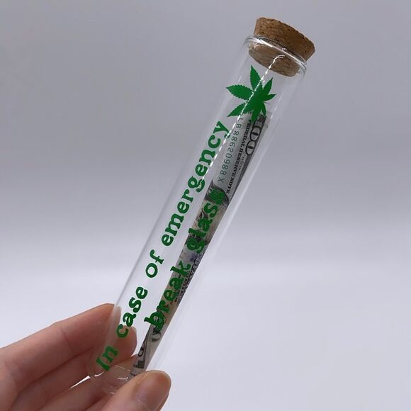 NWT Wool + Pepper Co. IN CASE OF EMERGENCY Glass Test Tube - with free gift - Picture 4 of 6